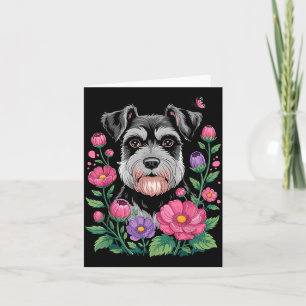 Funny Schnauzer Art For Women Schnauzer Dog Lover  Card