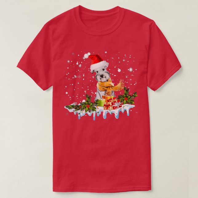 Funny Schnauzer Christmas Tree Giftss Xmas  T-Shirt (Design Front)