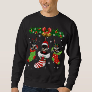 Funny Schnauzer Christmas Tree Socks Dog Lover Xma Sweatshirt
