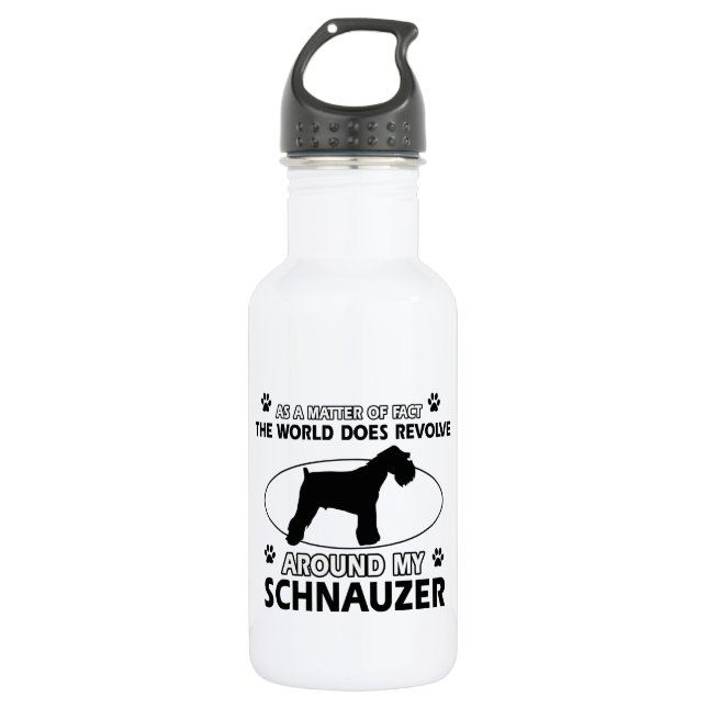 funny SCHNAUZER designs 532 Ml Water Bottle (Front)