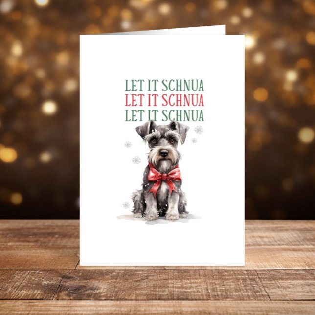 Funny Schnauzer Dog Christmas Happy Holidays Holiday Card (Creator Uploaded)