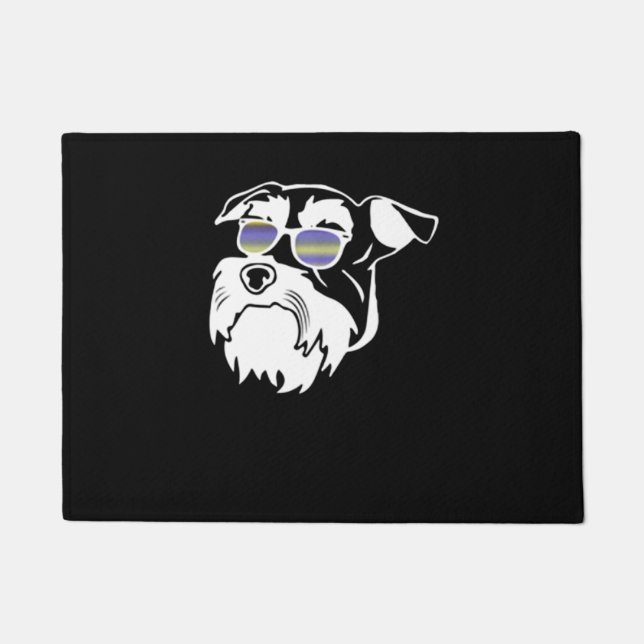 Funny Schnauzer Dog Doormat (Front)