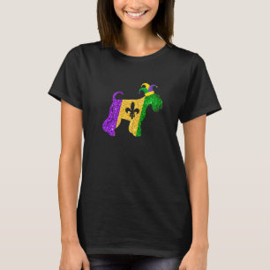 Funny Schnauzer Dog Lover Cute Mardi Gras Carnival T-Shirt