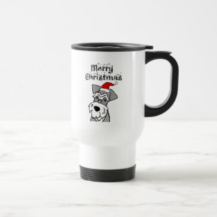 Funny Schnauzer Dog Merry Christmas Travel Mug