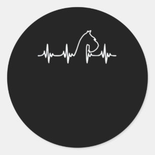 Funny Schnauzer Heartbeat Gift Classic Round Sticker