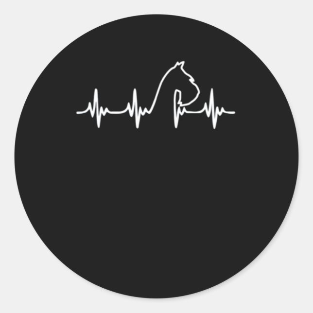 Funny Schnauzer  Heartbeat Gift Classic Round Sticker (Front)