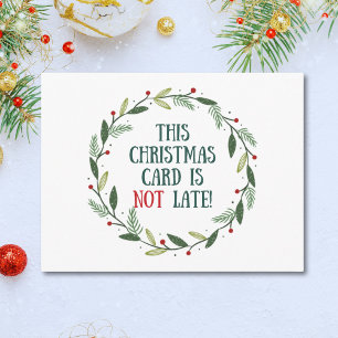Funny Scholarly Vintage Belated Christmas  Holiday Postcard