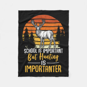 Funny School And Hunting Graphic For Girls And Boy Fleece Blanket