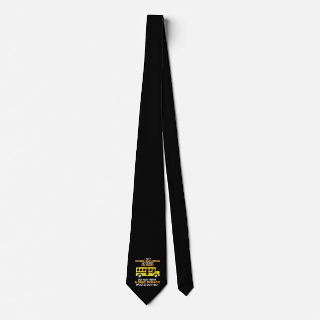 Funny School Bus - Crazy Buss Driver Fun Car Tie (Front)