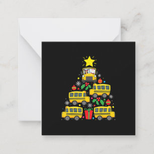 funny school bus driver christmas tree  ornament card