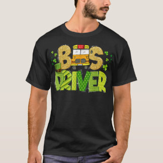 Funny School Bus Driver Happy St Patrick's Day Mat T-Shirt