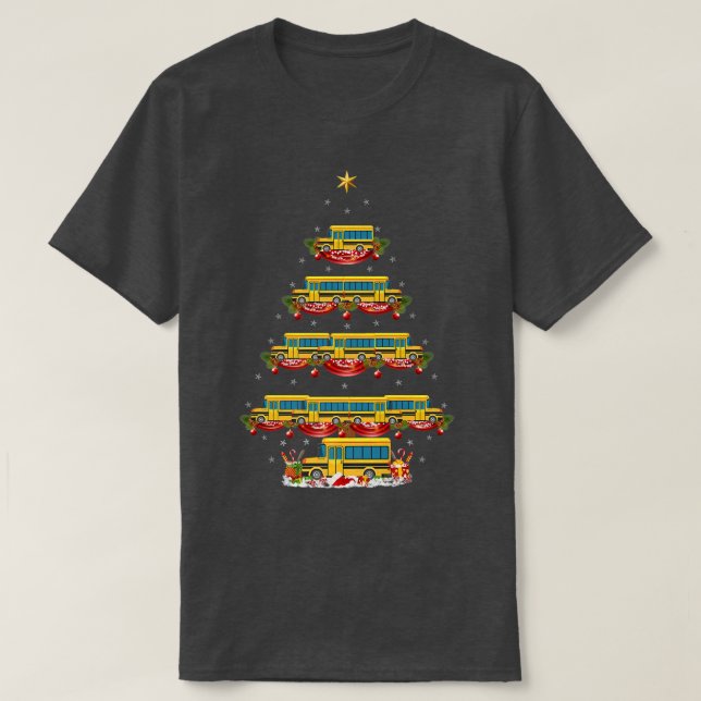 Funny School Bus Driver Xmas Santa School Bus Chri T-Shirt (Design Front)