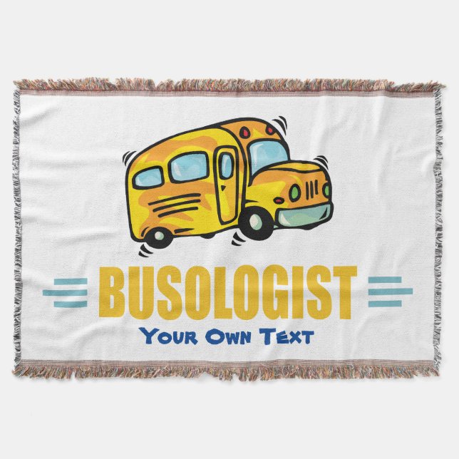 Funny School Bus Throw Blanket (Front)