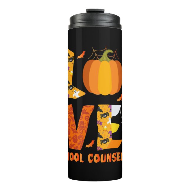 Funny School Counsellor Love Halloween Thermal Tumbler (Front)