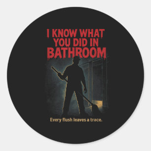 Funny School Custodian Janitor Halloween Classic Round Sticker