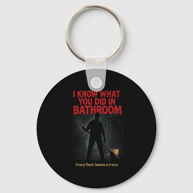 Funny School Custodian Janitor Halloween Key Ring (Front)