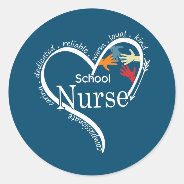 Funny School Nurse Graphic Tees Tops Back To Classic Round Sticker (Front)