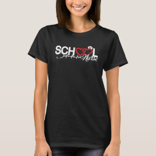 Funny School Nurse Heart Back To School T-Shirt
