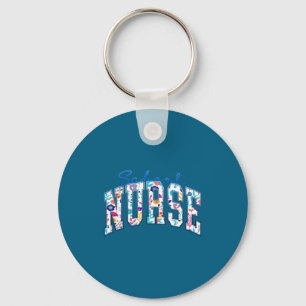 Funny School Nurse Nursing Student Graphic Art Key Ring