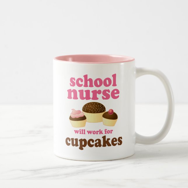 Funny School Nurse Two-Tone Coffee Mug (Right)
