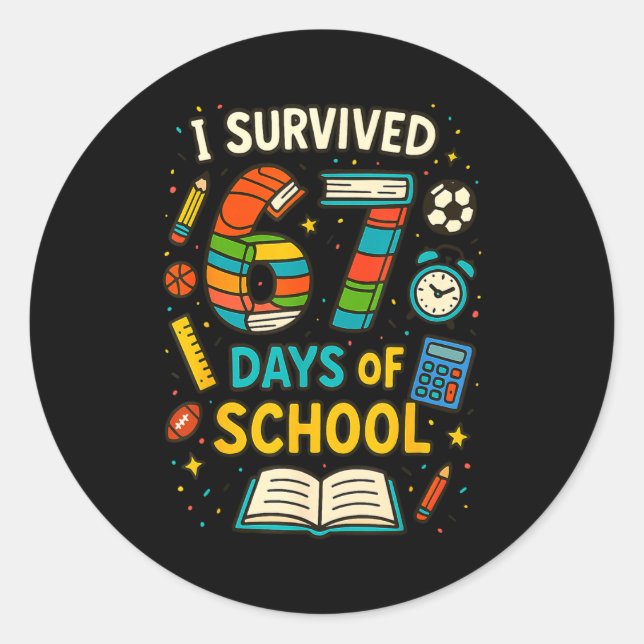 Funny School Six Seven Meme Student Teacher Joke 6 Classic Round Sticker (Front)