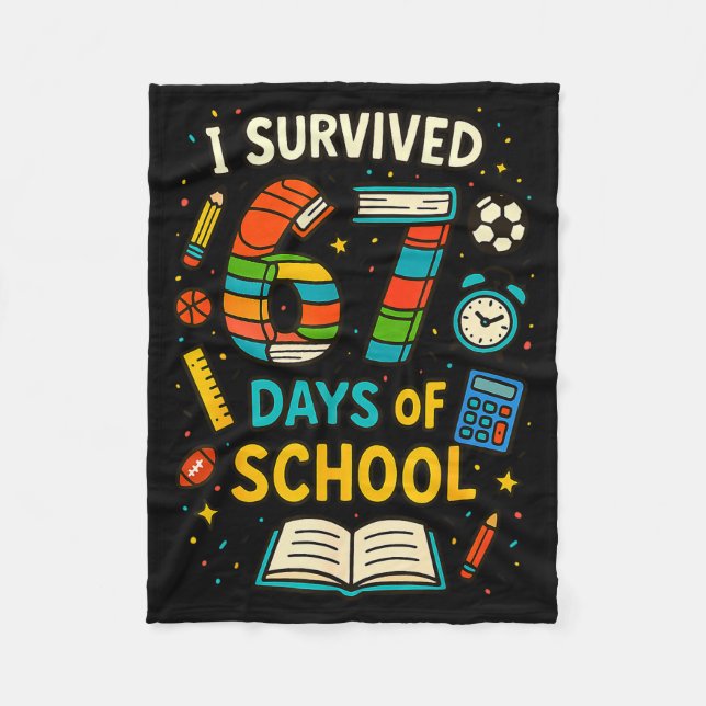Funny School Six Seven Meme Student Teacher Joke 6 Fleece Blanket (Front)