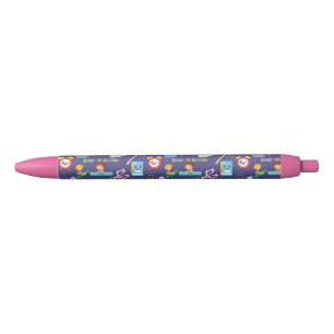 Funny School Supplies Back to School Pattern  Blue Ink Pen