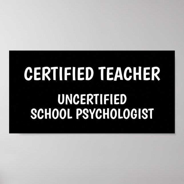 Funny School Teacher Life Poster (Front)