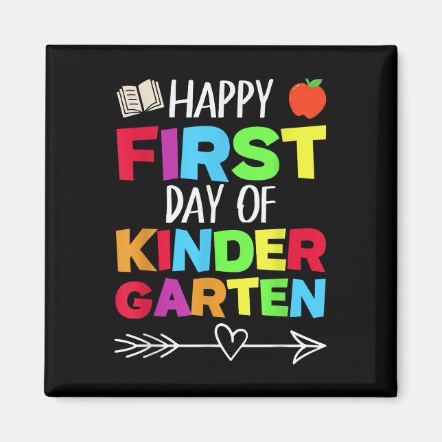 Funny School Teacher Student Happy First Day Of Ki Magnet (Front)