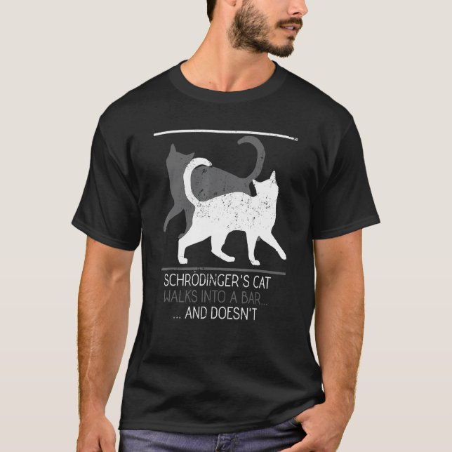 Funny Schrodingers Cat Physics T-Shirt (Front)