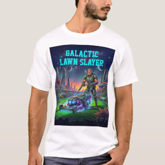 Funny Sci-fi Cosmic Mower Retro Halftone Comic T-Shirt