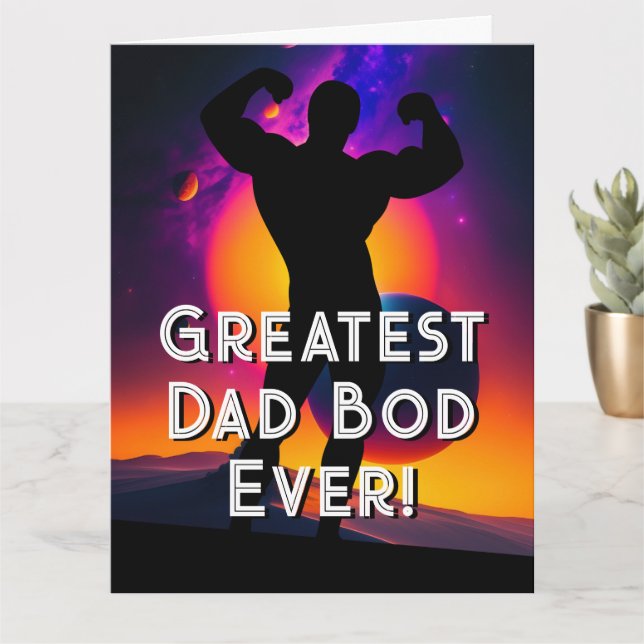 Funny Sci Fi Dad Bod Put on Pants Card (Small Plant)