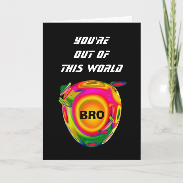 Funny Sci Fi Happy Birthday BROTHER  Planet A03 Card (Front)