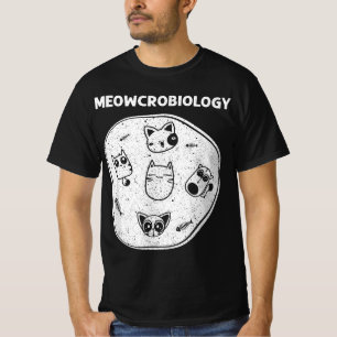 Funny Science Cat For Men Women Meow Microbiologis T-Shirt