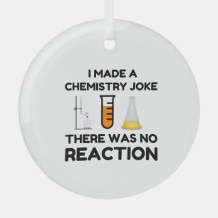 Funny Science lover chemistry joke Glass Tree Decoration