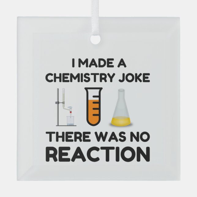 Funny Science lover chemistry joke Glass Tree Decoration (Front)