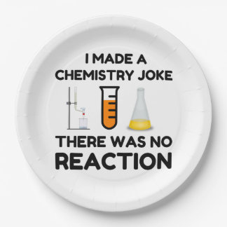 Funny Science lover chemistry joke Paper Plate
