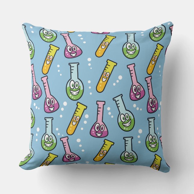 Funny Science Pattern throw pillows (Front)
