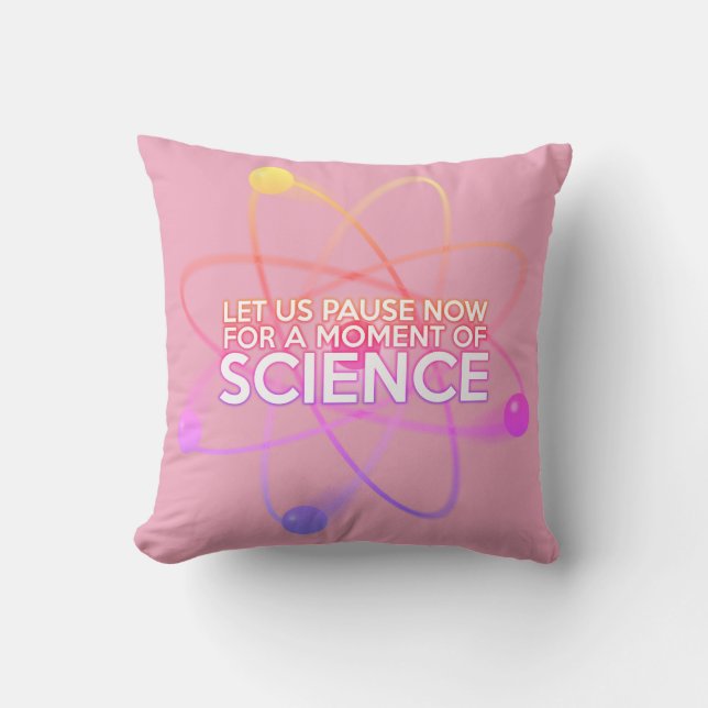 Funny Science Quote Modern Cool Girly Pink Cushion (Front)