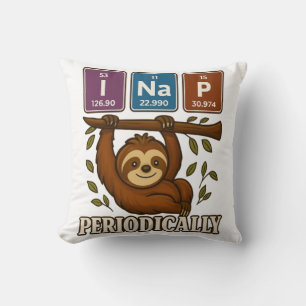 Funny Science Sloth Periodic Table Elements Shirt Cushion