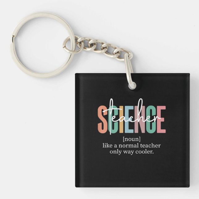Funny Science Teacher Definition for Women & Men Key Ring (Front)