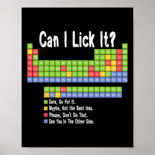 Funny Science Teacher Student Can I Lick It Period Poster
