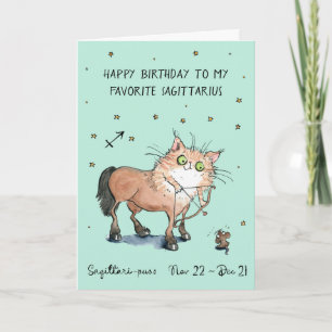 Funny Scorpio card Zodiac Cat Star sign horoscope