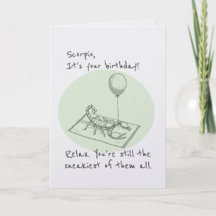 Funny Scorpio Zodiac Birthday Card