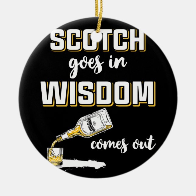 Funny Scotch  Scottish Whiskey Ceramic Tree Decoration (Front)