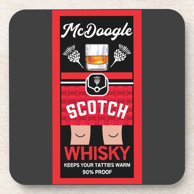Funny Scotch Whisky  Coaster (Front)