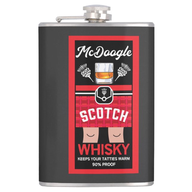 Funny Scotch Whisky Hip Flask (Front)
