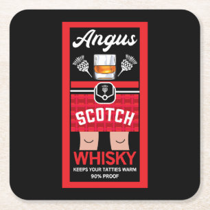 Funny Scotch Whisky Square Paper Coaster