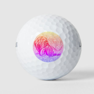 Funny Scottish Highland Cow Golf Balls