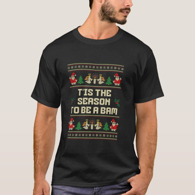 Funny Scottish T is The Season Bam Ugly Christmas  T-Shirt (Front)